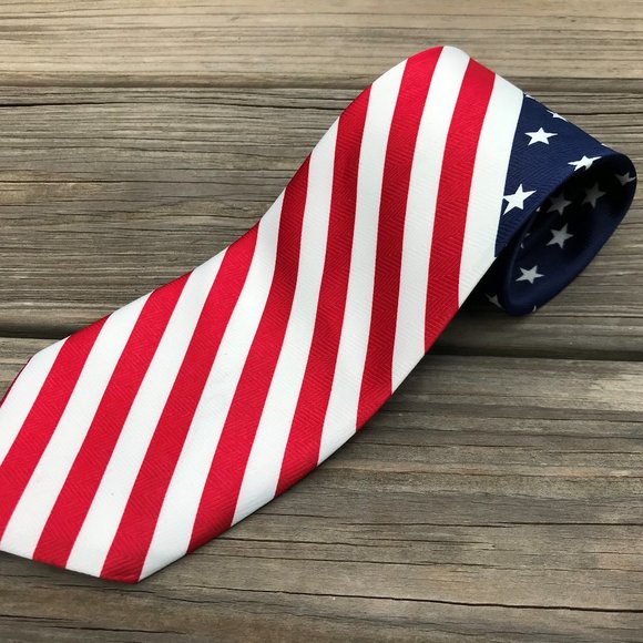 4th July Men Tie USA Flag Patriot Necktie Classic - Picture 9 of 9